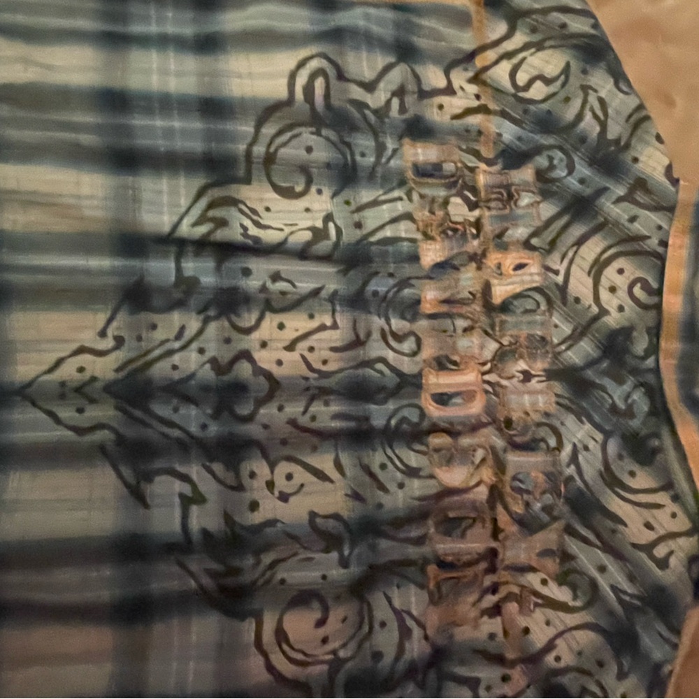 Harley-Davidson Teal and White Embroidered Plaid Shirt